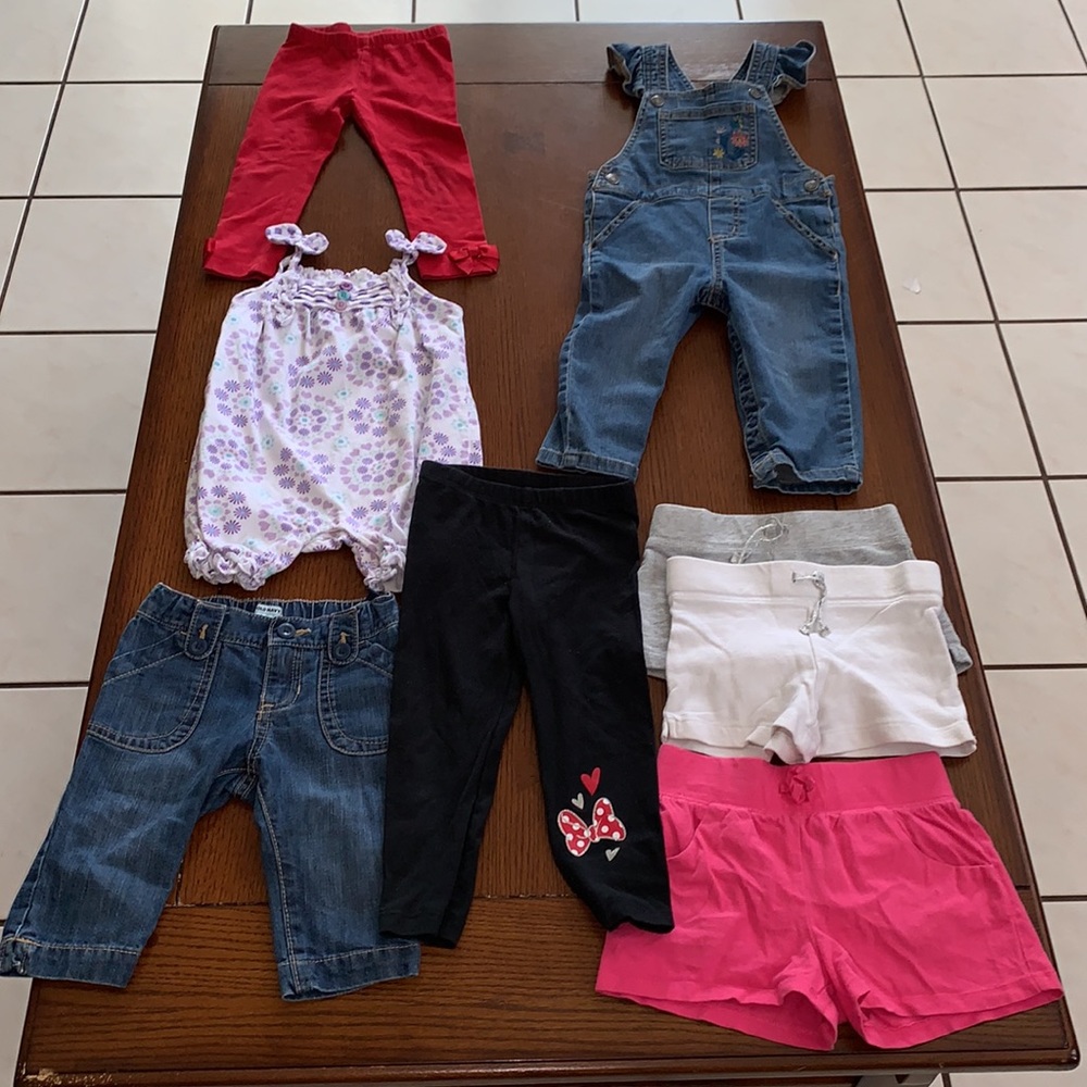 Girl 18mo-2T spring summer clothing overalls leggings shorts capri pants